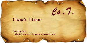 Csapó Timur névjegykártya